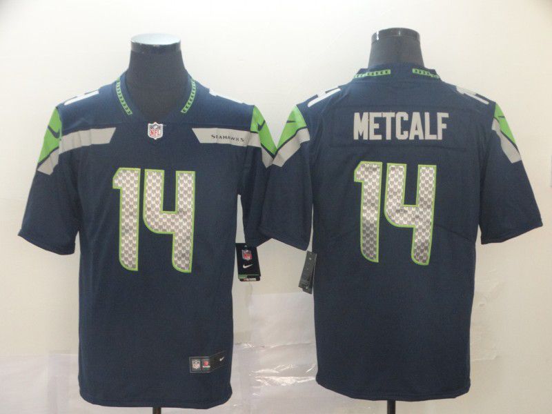 Men Seattle Seahawks #14 Metcalf Blue Nike Vapor Untouchable Limited Player NFL Jerseys->dallas cowboys->NFL Jersey
